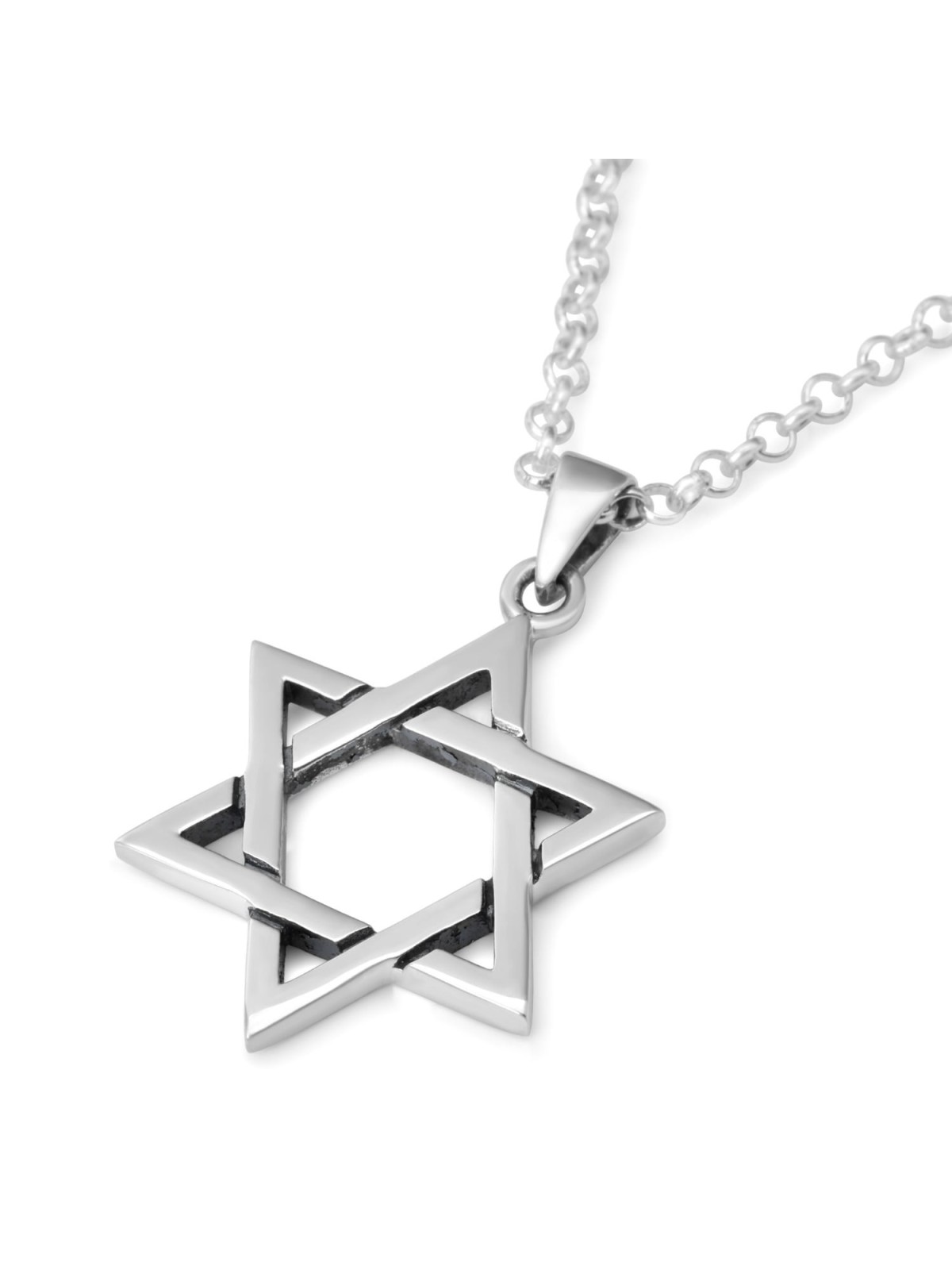 מגן דוד וחמסה עם עט כפול חי מצופה זהב מכסף סטרלינג